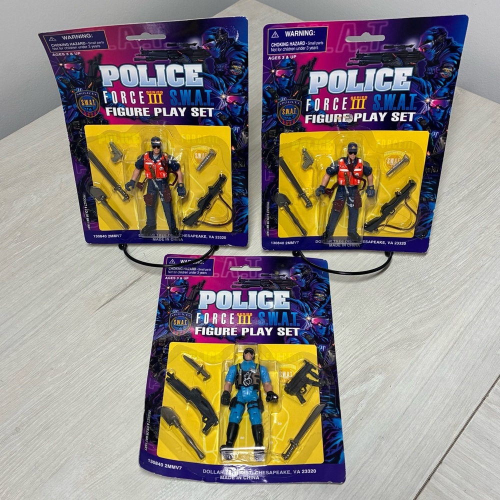 Lot of Three NEW IN BOX Police Force SWAT Series III Action Figure Play Set
